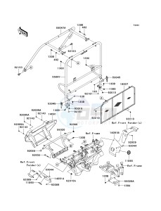 KAF 950 F [MULE 4010 DIESEL 4X4] (F9F-FAF) F9F drawing GUARDS_CAB FRAME