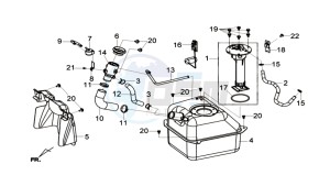 CITYCOM 300I S drawing FUEL TANK - FUEL CUT