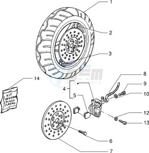 Zip 50 RST freno a disco drawing Front wheel