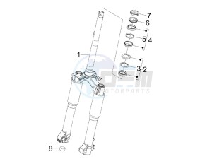 Liberty 125 4t Sport e3 (UK) UK drawing Fork steering tube - Steering bearing unit