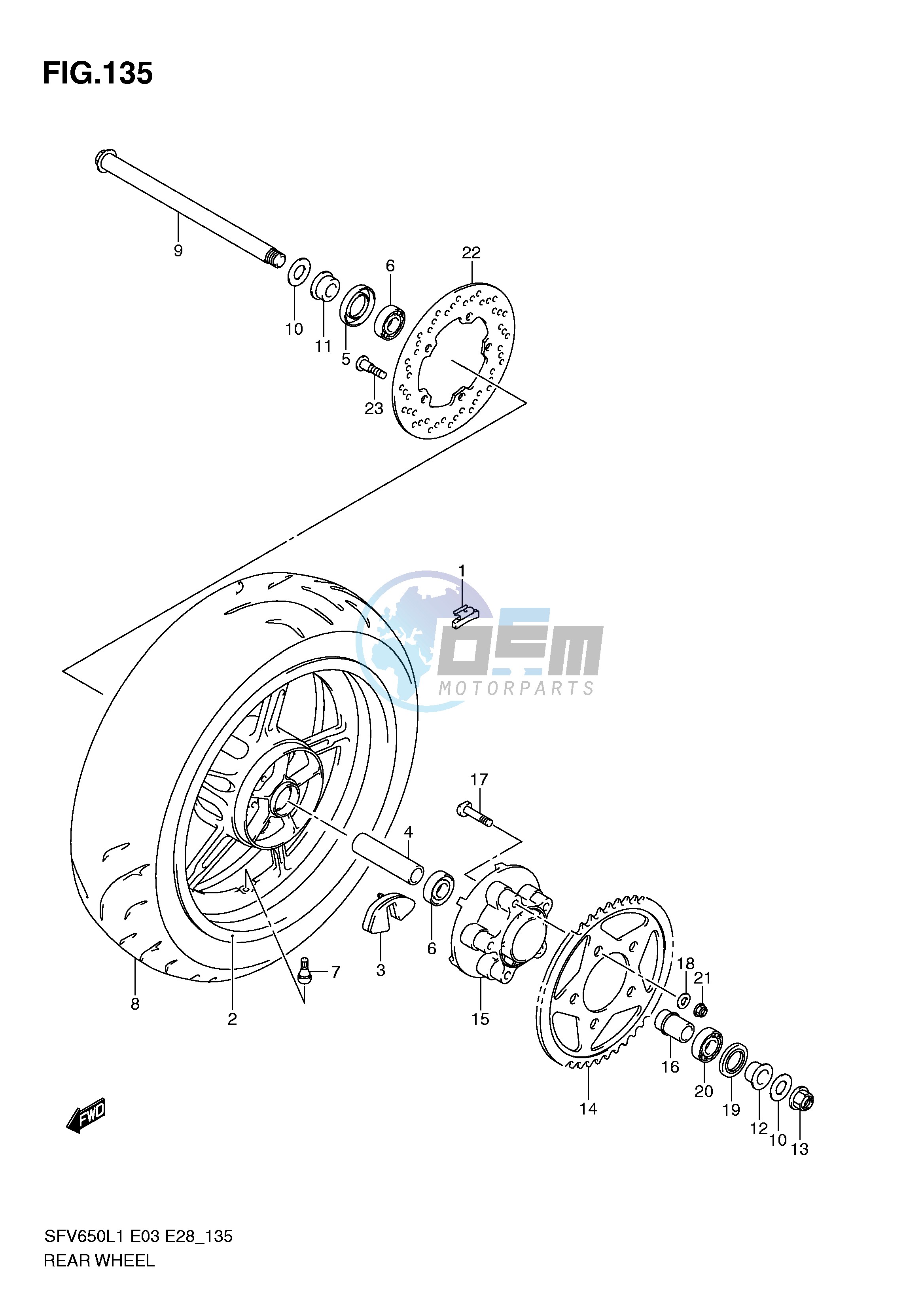 REAR WHEEL (SFV650L1 E33)