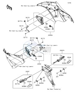 NINJA ZX-6R ABS ZX636FGFA GB XX (EU ME A(FRICA) drawing Turn Signals