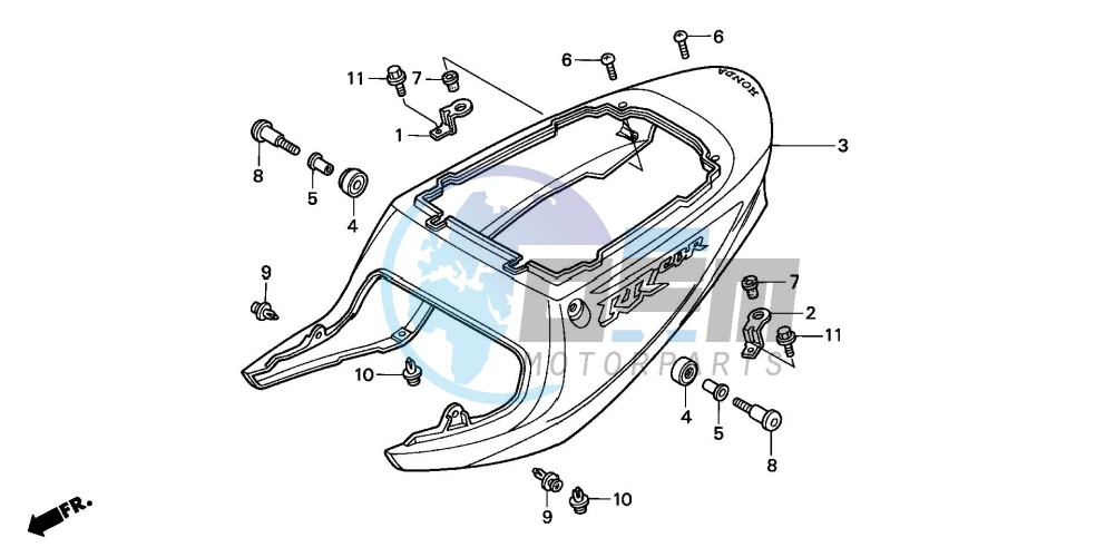 REAR COWL (CBR900RRY,1/RE1)