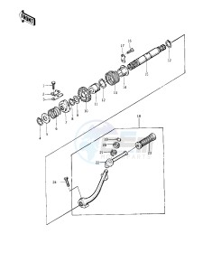 KZ 400 A (A1-A2) drawing KICKSTARTER MECHANISM