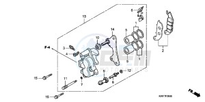 CBF125MB drawing FRONT BRAKE CALIPER