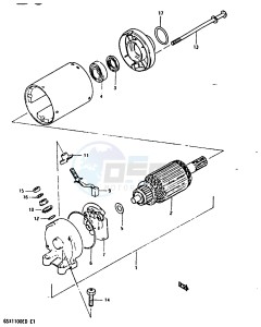 GSX1100 (Z-D) drawing STARTING MOTOR (GSX1100Z EZ D ED XD EXD)