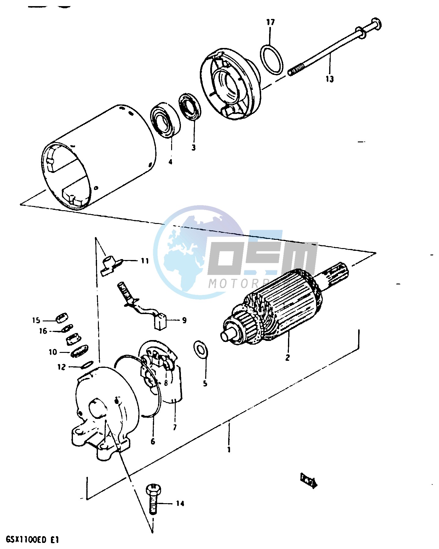 STARTING MOTOR (GSX1100Z EZ D ED XD EXD)