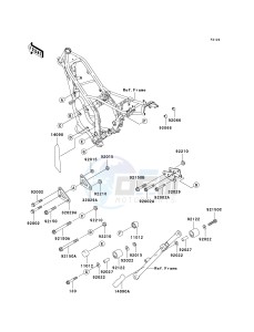 KDX 220 A [KDX220R] (A10-A12) [KDX220R] drawing ENGINE MOUNT