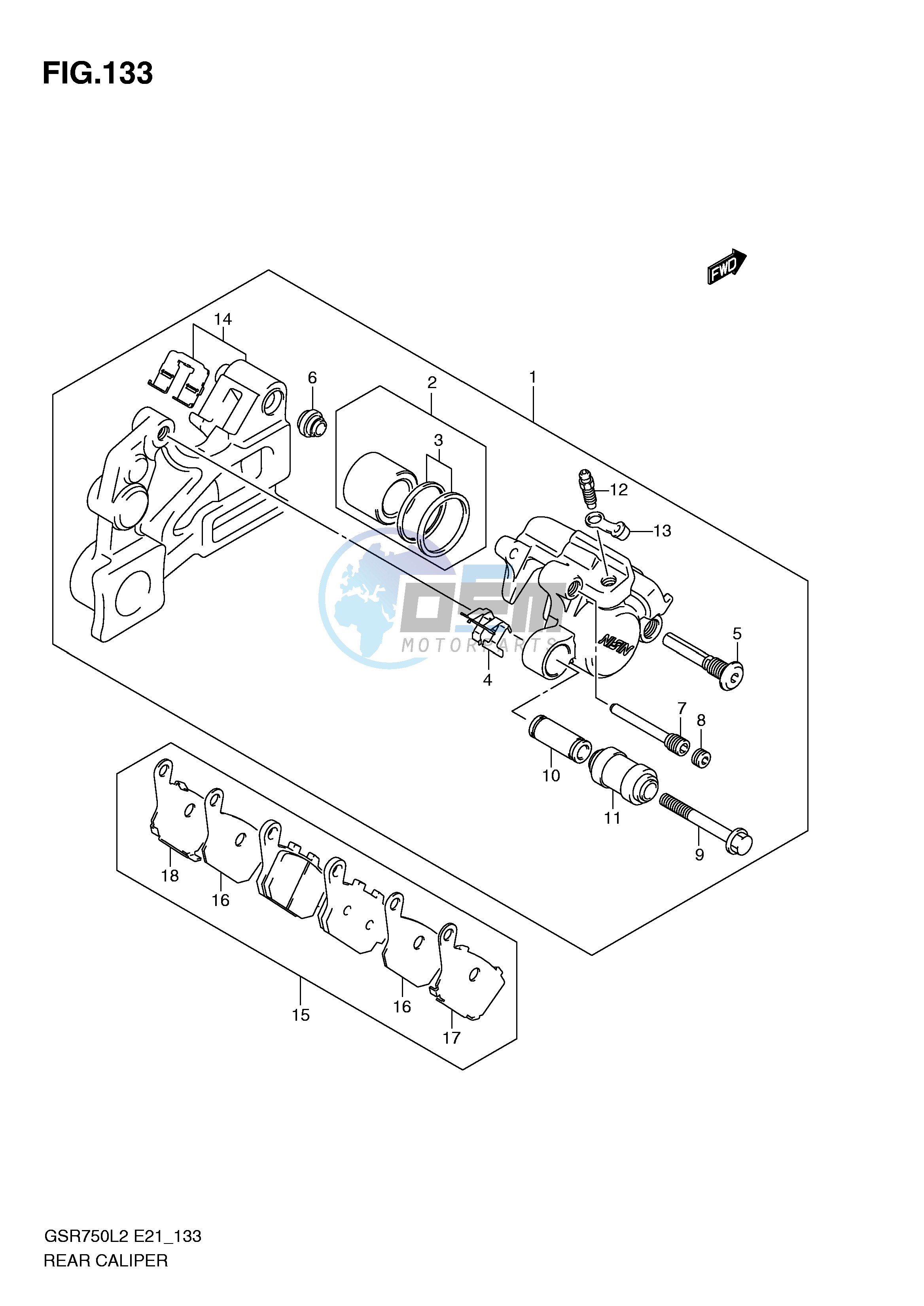 REAR CALIPER (GSR750L2 E24)