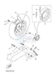 CW50 BW'S (5WWU) drawing REAR WHEEL