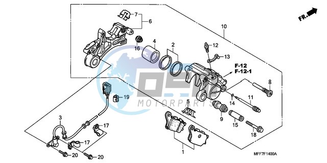 REAR BRAKE CALIPER/ SPEED SENSOR