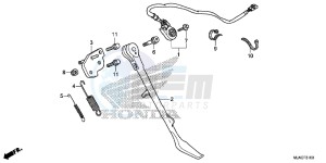 VT750C2BE Shadow - VT750C2B-E UK - (E) drawing SIDE STAND (VT750CS/ C2B/ C2S/ C)