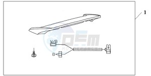 GL18009 Australia - (U) drawing REAR SPOILER HONTEREY BLUE METALLIC