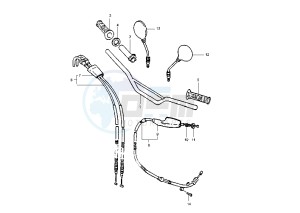 TT E 600 drawing STEERING HANDLE -CABLE