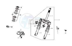 JET EURO X 100 L6 drawing FRONT FORK/ STEERING HEAD BEARING