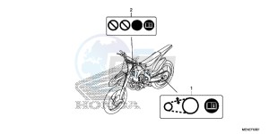 CRF450RF CRF450R Europe Direct - (ED) drawing CAUTION LABEL (ED)