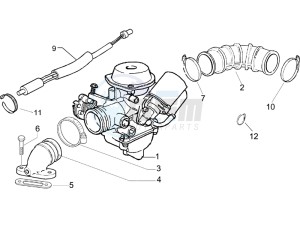 LX 125 4T E3 UK drawing Carburettor  assembly - Union pipe