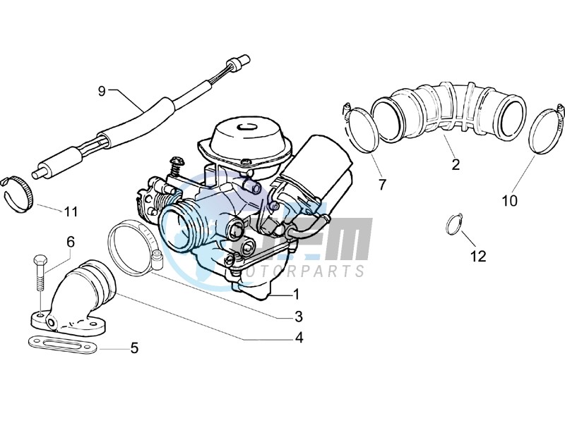 Carburettor  assembly - Union pipe