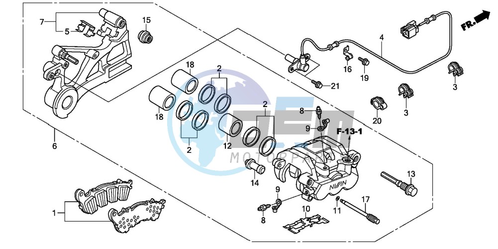 REAR BRAKE CALIPER (CBF1000A/T/S)