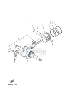 EF3000ISE GASOLINE I 177 (7CHS 7CHS) drawing CRANKSHAFT & PISTON