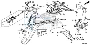 SH125AE SH125A UK - (E) drawing REAR FENDER/LICENSE LIGHT