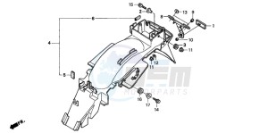 CB250P drawing REAR FENDER