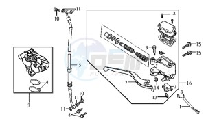 JET BASIX 25KMH 50 drawing VOORBRAKE CALIPER / BRAKE LEVER /BRAKE LINES