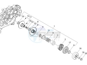 GTS 125 4T E3 drawing Driven pulley