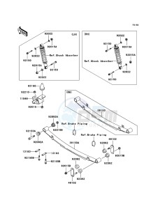 MULE 3010 DIESEL 4x4 KAF950-B3 EU drawing Rear Suspension