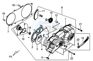 MIO 100 drawing CRANKCASE COVER LEFT