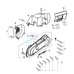 ELYSEO 100 FR drawing CRANKCASE COVER