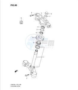 SV650/S drawing STEERING STEM (SV650SL1 E24)