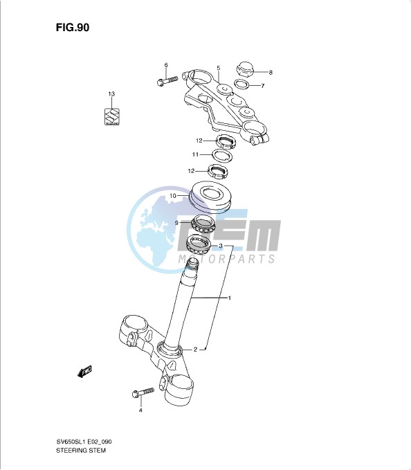 STEERING STEM (SV650SL1 E24)