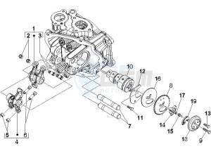 MP3 250 (USA) USA drawing Camshaft - Rocking levers support unit