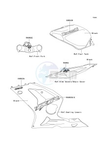 ZX 636 B [NINJA ZX-6R[ (B1-B2) [NINJA ZX-6R drawing DECALS-- BLACK- --- ZX636-B1- -