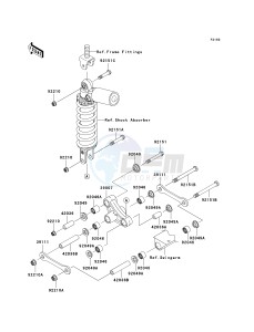 ZX 600 J [ZZR600] (J4) J4 drawing REAR SUSPENSION