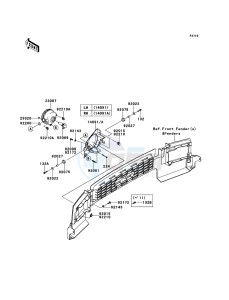 MULE 4010 DIESEL 4x4 KAF950FBF EU drawing Headlight(s)