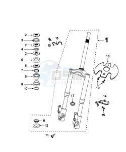 FIGHT 4 50 4T DARKSIDE drawing FRONT FORK / STEERINGHEAD