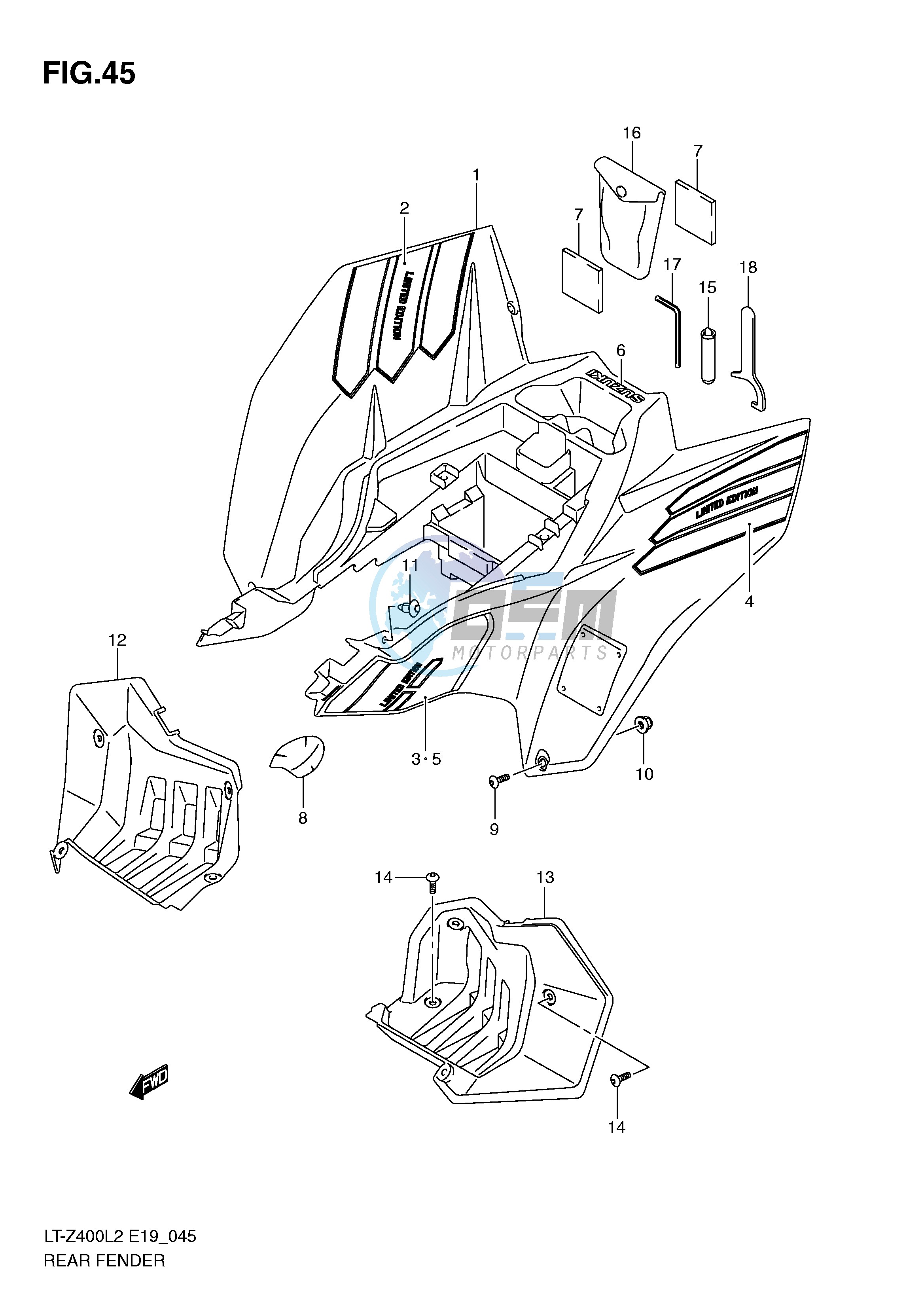 REAR FENDER (LT-Z400ZL2 E19)