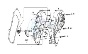 EURO MX 125 DUAL DISK 50 drawing CRANKCASE COVER LEFT