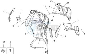 Scarabeo 125-200 ie Light drawing Front body - Internal shield