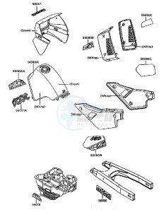 KL 650 A [KLR650] (A6-A9) [KLR650] drawing DECALS-- GREEN_WHITE- -