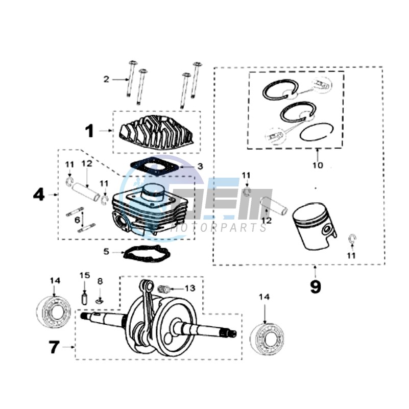 CRANKSHAFT AND CYLINDER CAST IRON