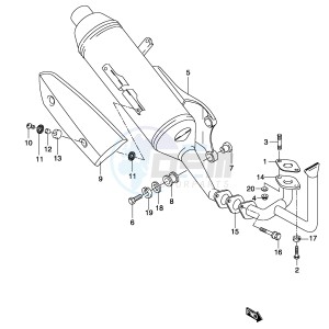 AY50 (P19) katana drawing MUFFLER (MODEL K3 K4)