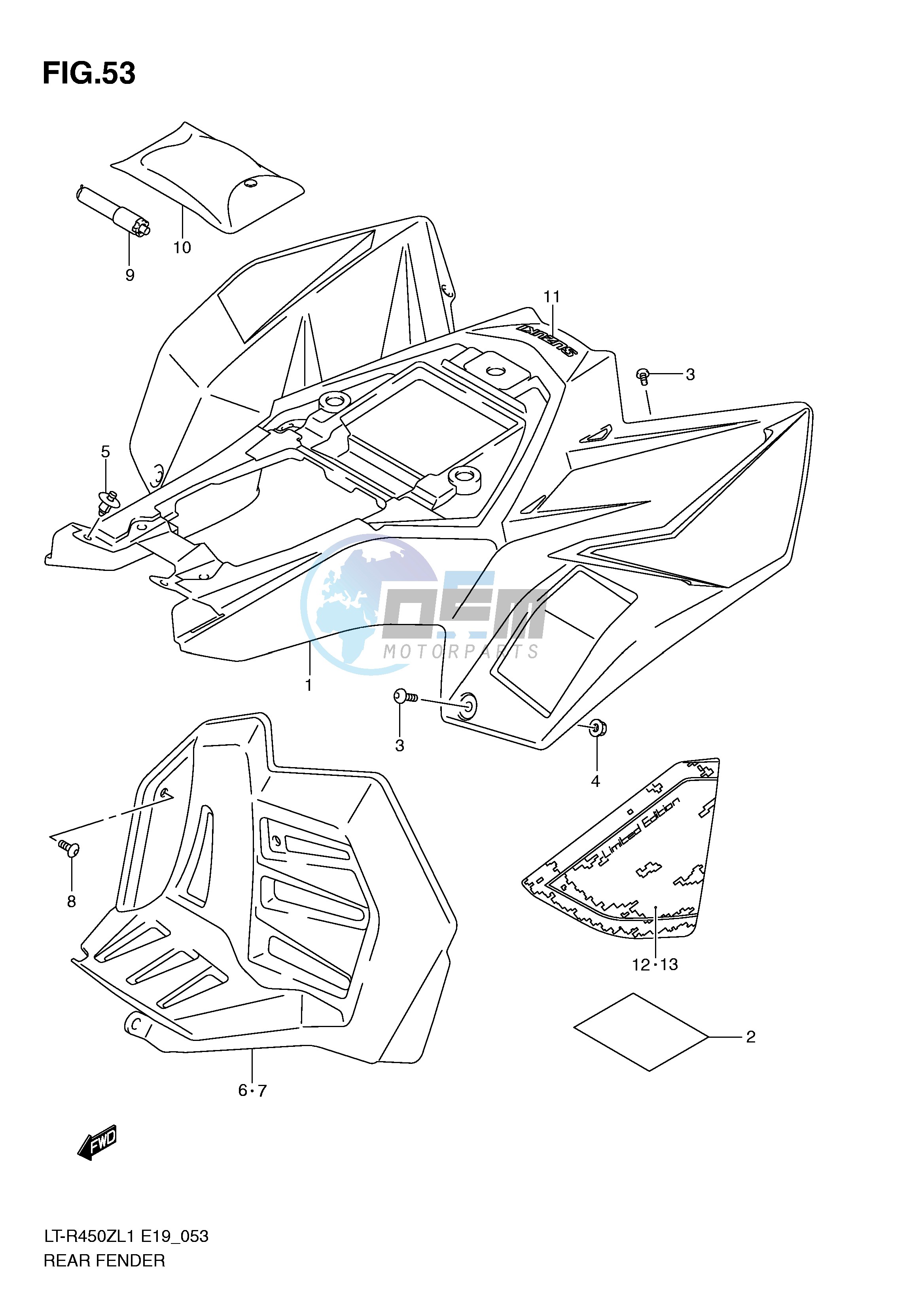 REAR FENDER (LT-R450L1 E19)