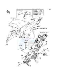 1400GTR ZG1400A8F FR GB XX (EU ME A(FRICA) drawing Front Fender(s)