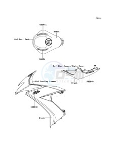 NINJA ZX-10R ZX1000E8F FR GB XX (EU ME A(FRICA) drawing Decals(Black)