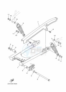 YB125 (2CSD) drawing REAR ARM & SUSPENSION