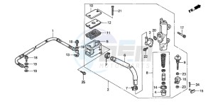 VFR750F drawing RR. BRAKE MASTER CYLINDER (VFR750FL/FM/FN/FP)