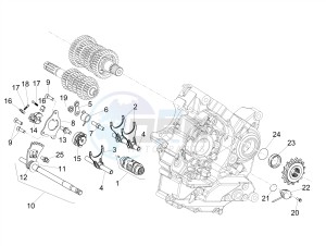 SHIVER 900 E4 ABS (NAFTA) drawing Gear box / Selector / Shift cam